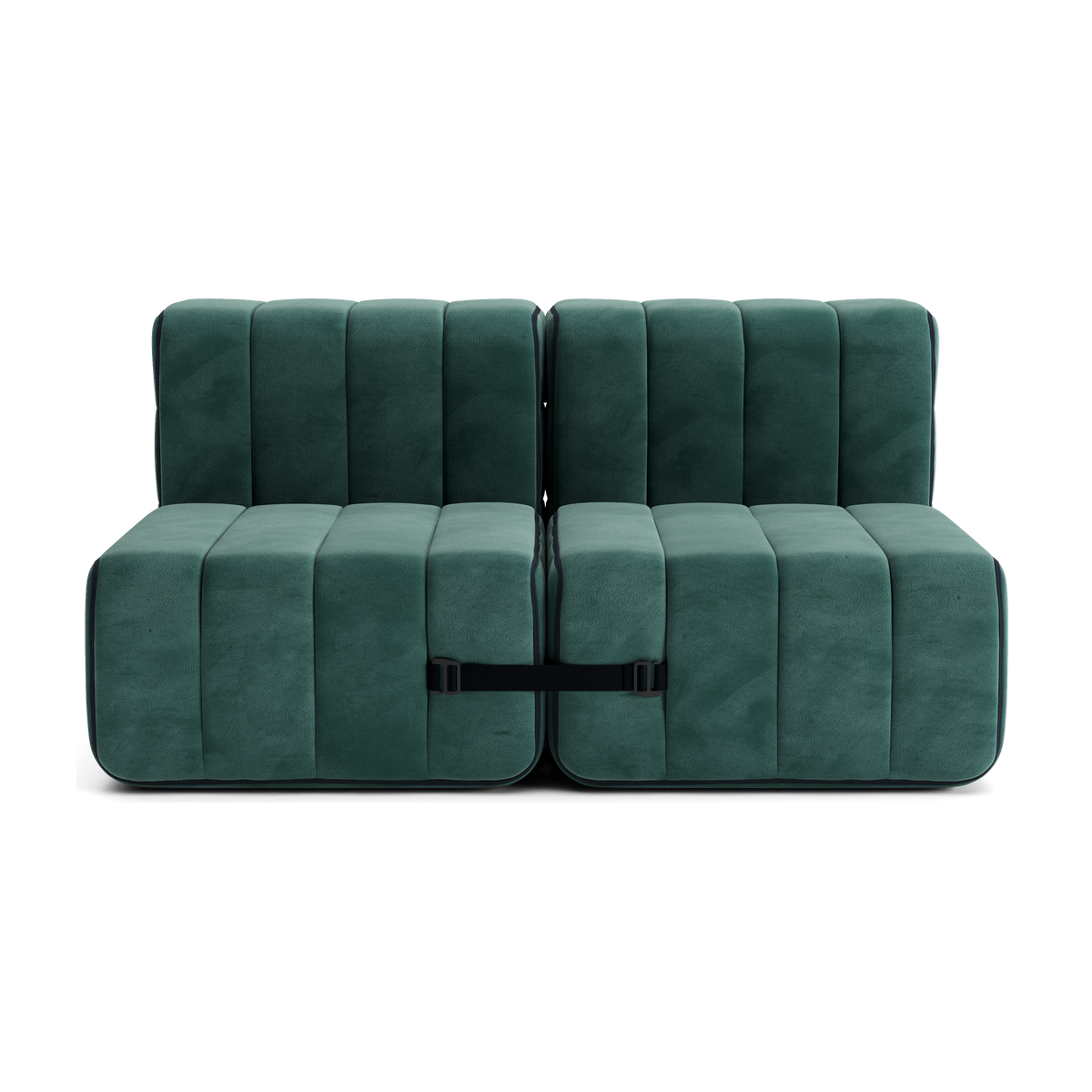 Canapé 2 places en tissu velours Barcelone vert 136x102x68cm Curt - Ambivalenz — vue 6