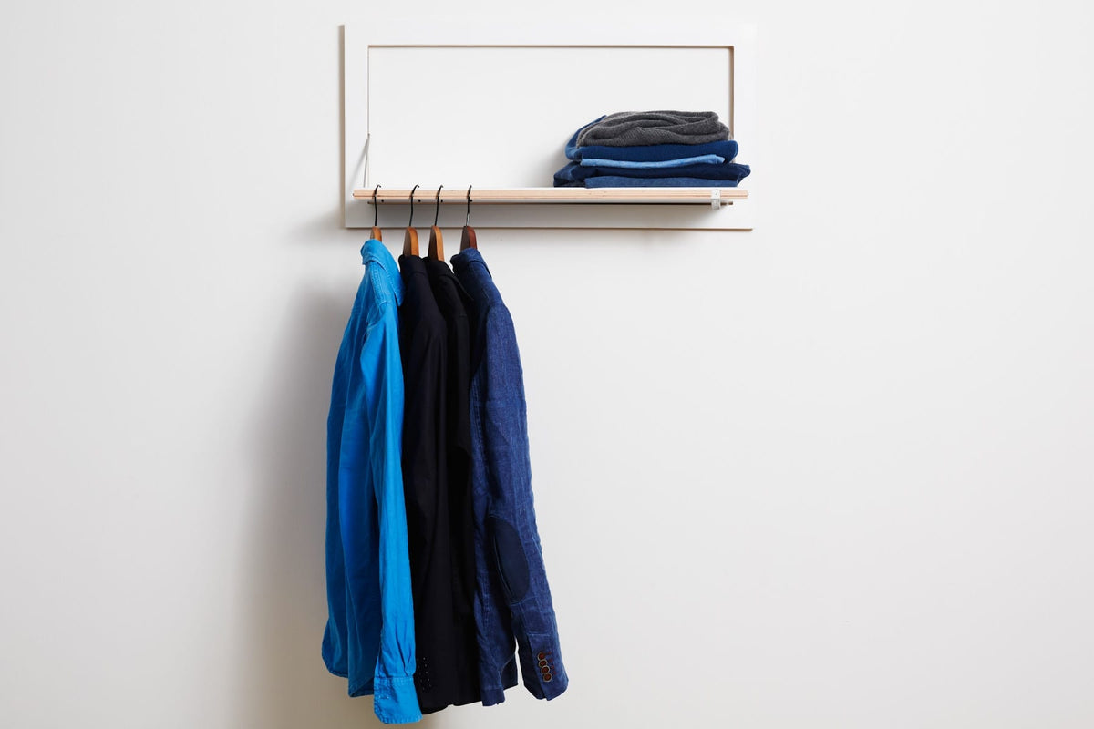 Étagère et porte-manteau mural en bouleau noir 40x80cm Fläpps Hängrail - Ambivalenz — vue 4