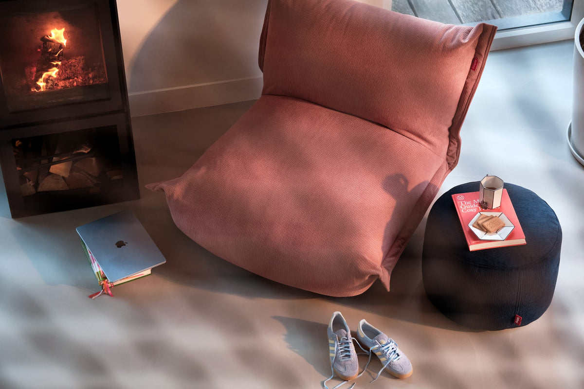 Fauteuil lounge en tissu côtelé rose 102x85x75cm BonBaron Slim - Fatboy — vue 10