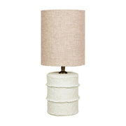 Lampe de table en papier mâché blanc 20cm Contour - Bazar Bizar