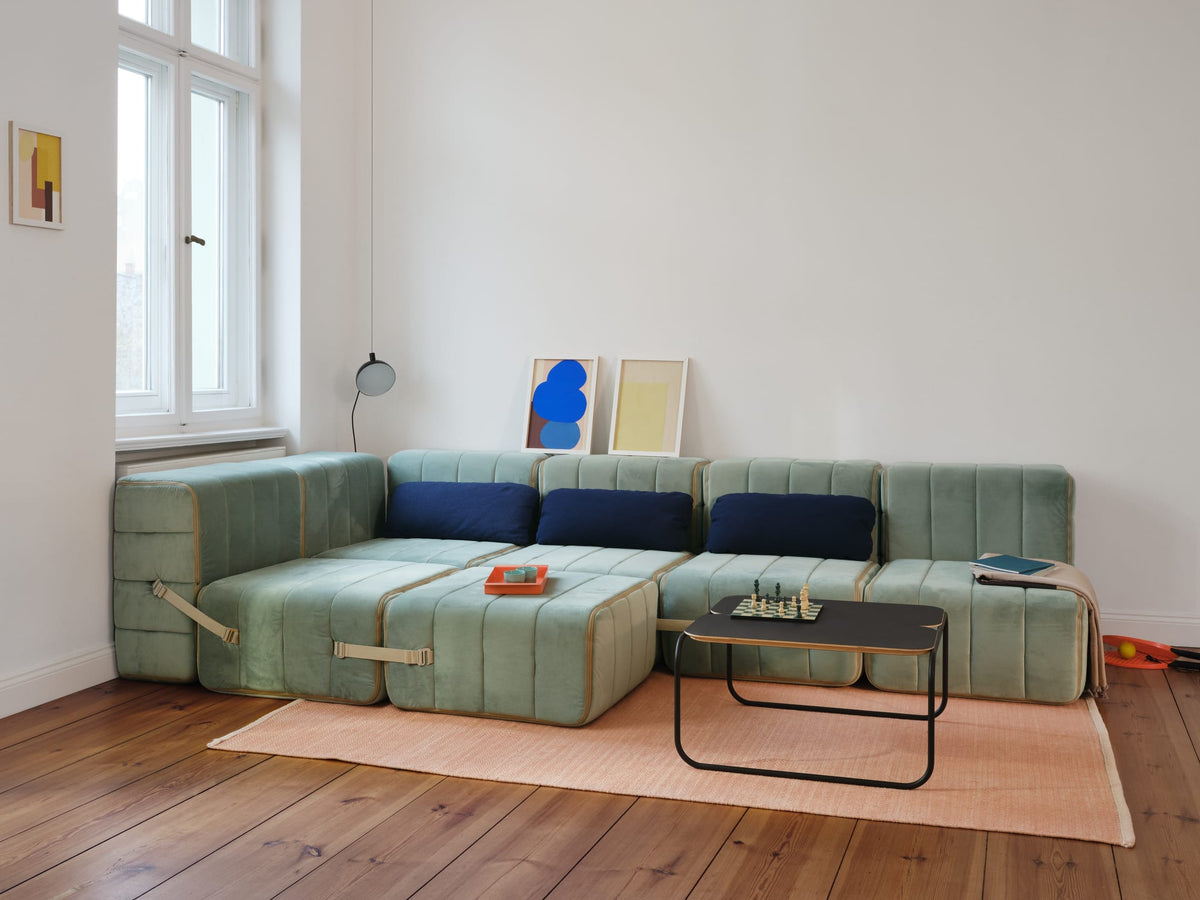 Canapé 2 places en tissu Sera en laine grise 136x102x68cm Curt - Ambivalenz — vue 2