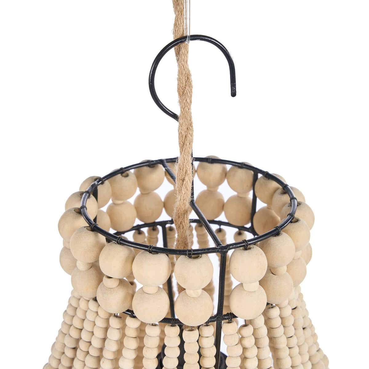 Lustre en perles de bois naturel 40cm Teardrop - Bazar Bizar — vue 9