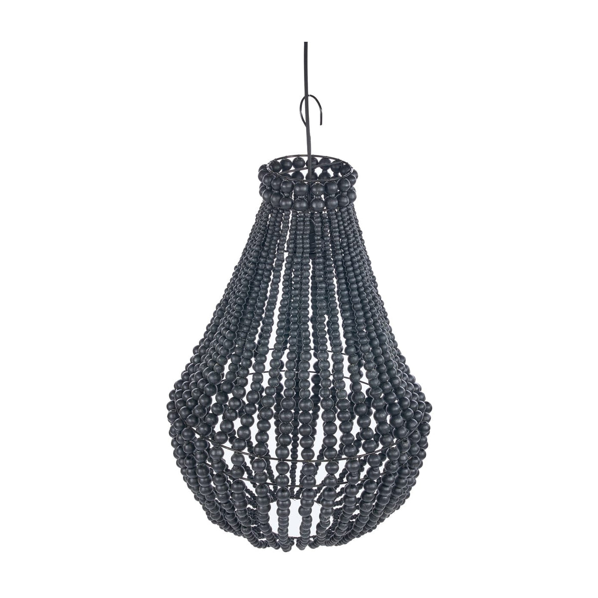Lustre en perles de bois noir 40cm Teardrop - Bazar Bizar — vue 8