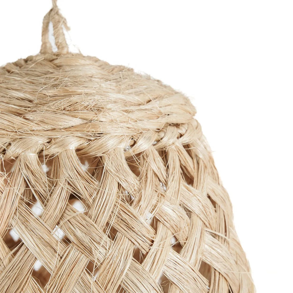 Suspension en fibre naturelle tressée beige 43cm Abaca Jelly Fish - Bazar Bizar — vue 5