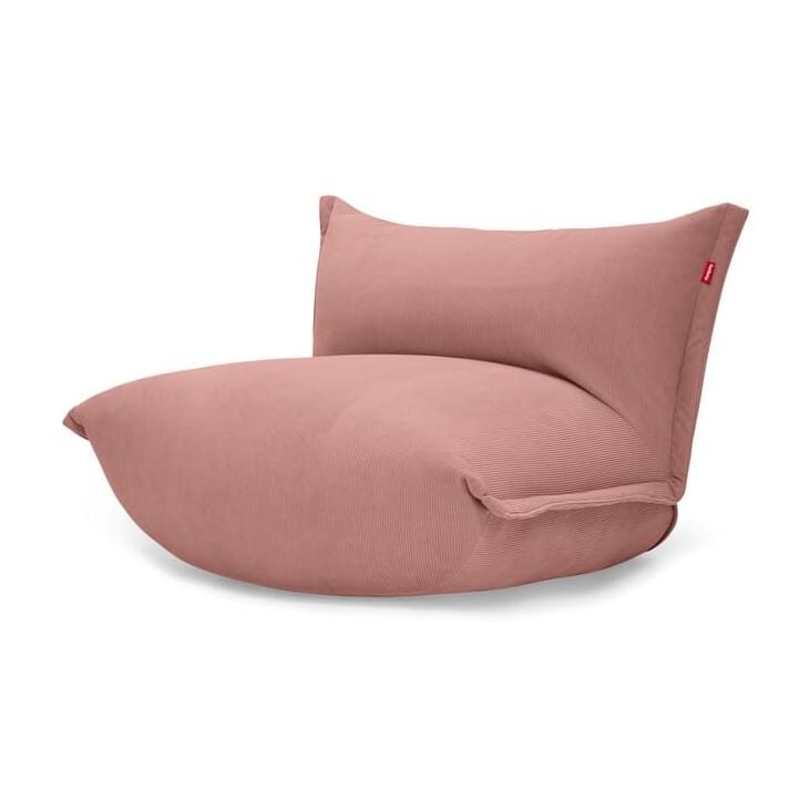 Fauteuil lounge en tissu côtelé rose 102x85x75cm BonBaron Slim - Fatboy