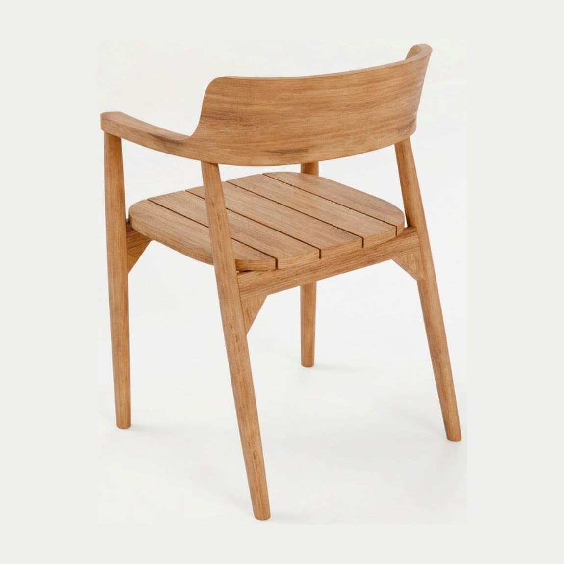 Chaise avec accoudoirs en bois de teck massif marron 58x52x80cm Febriansah - Bazar Bizar — vue 4