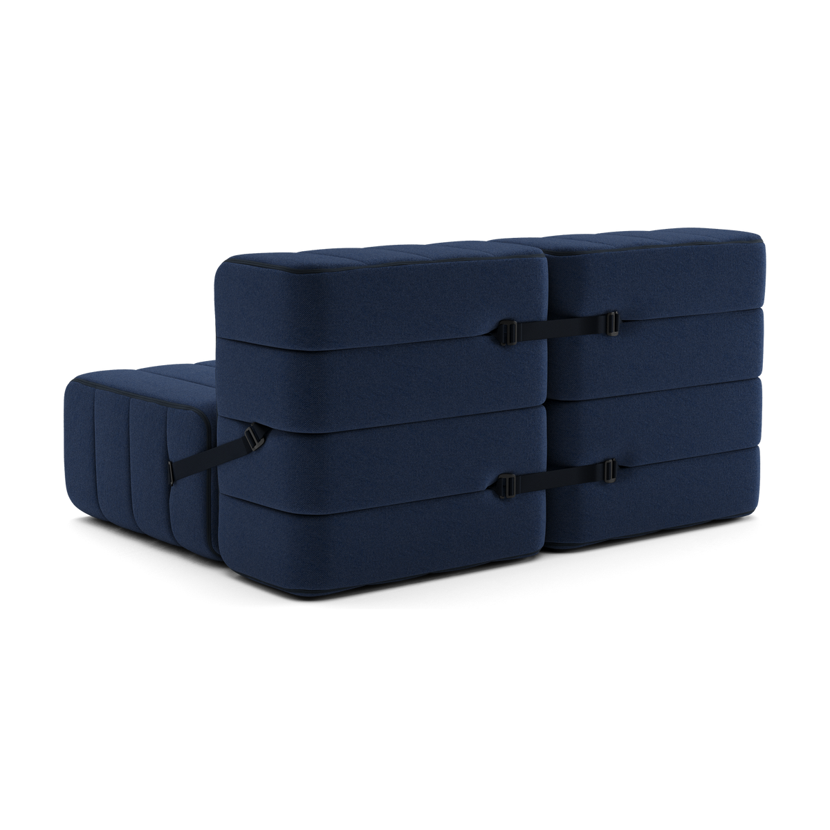 Canapé 2 places en tissu Jet bleu nuit 136x102x68cm Curt - Ambivalenz — vue 5