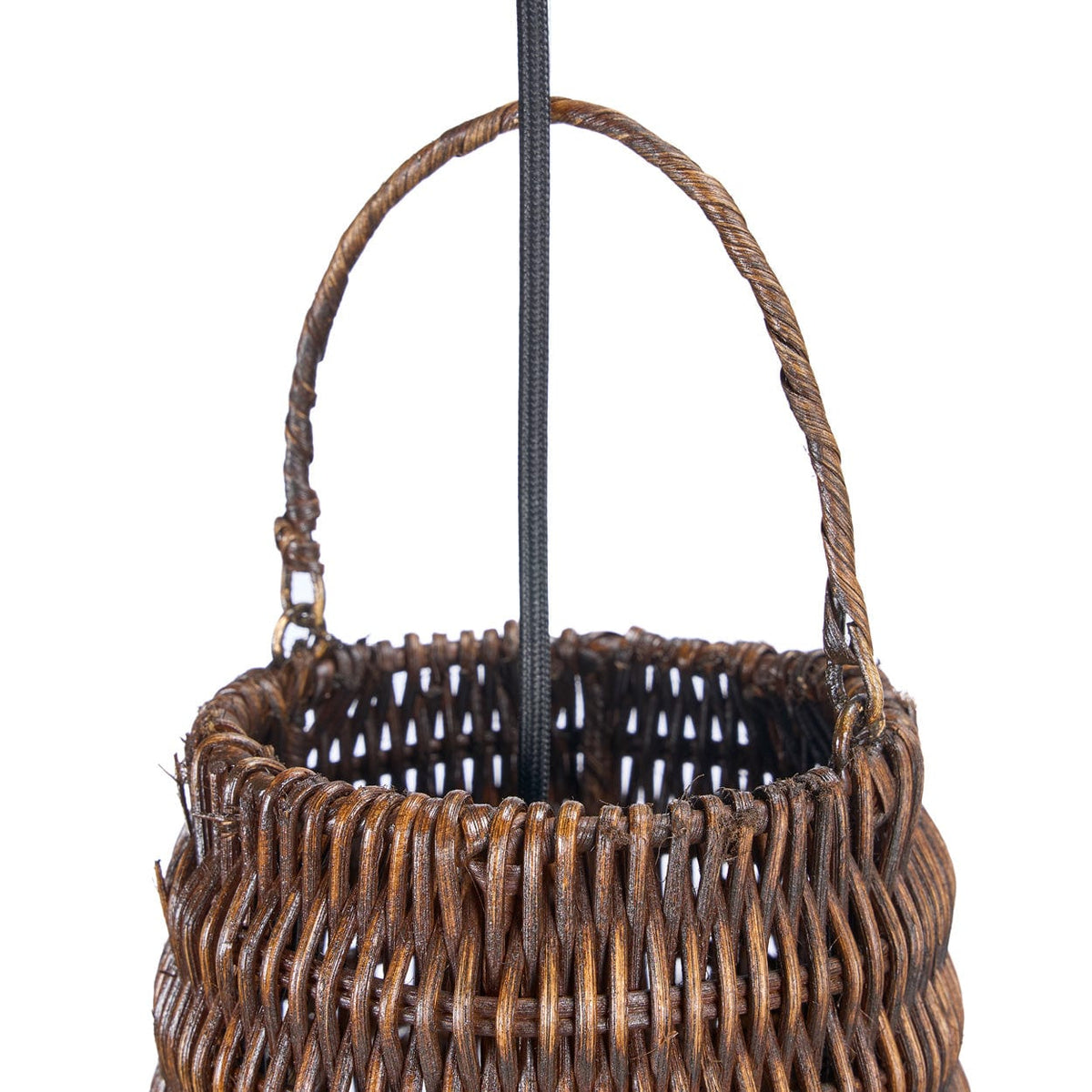 Suspension ronde en rotin tressé marron foncé 100cm Dome - Bazar Bizar — vue 6
