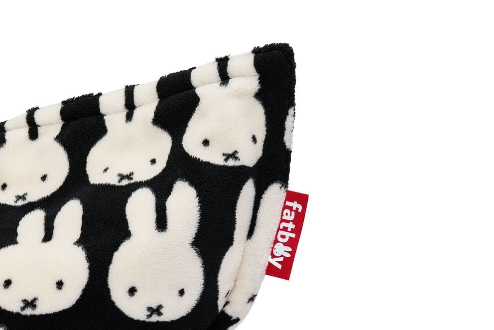 Pouf pour enfant en tissu doux noir et blanc 155x120x2cm Original Slim Teddy x Miffy - Fatboy — vue 4