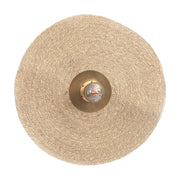 Applique murale ronde en fer finition laiton et fibres naturelles beige 46x46cm Let's Groove - Bazar Bizar