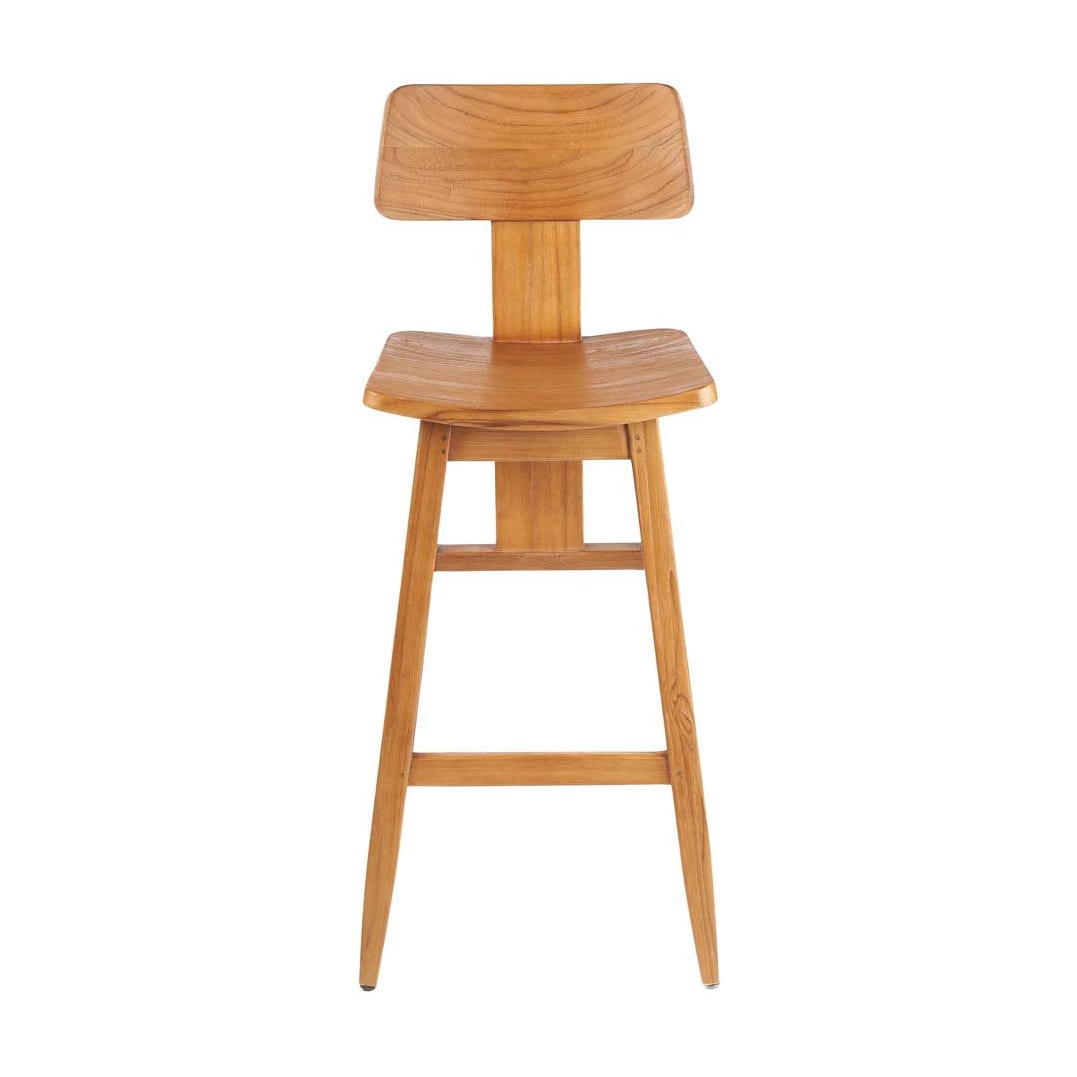 Chaise de bar en teck massif naturel 51x47x109cm LovYa - Bazar Bizar — vue 7