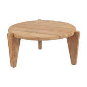 Table basse de jardin ronde en teck massif recyclé naturel 50x50x30cm Seseh - Bazar Bizar