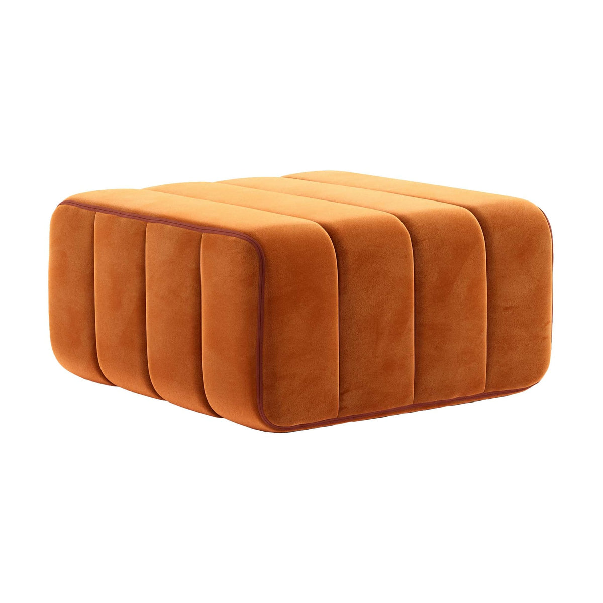Module en velours barcelone rouge 68x68x34cm Curt - Ambivalenz