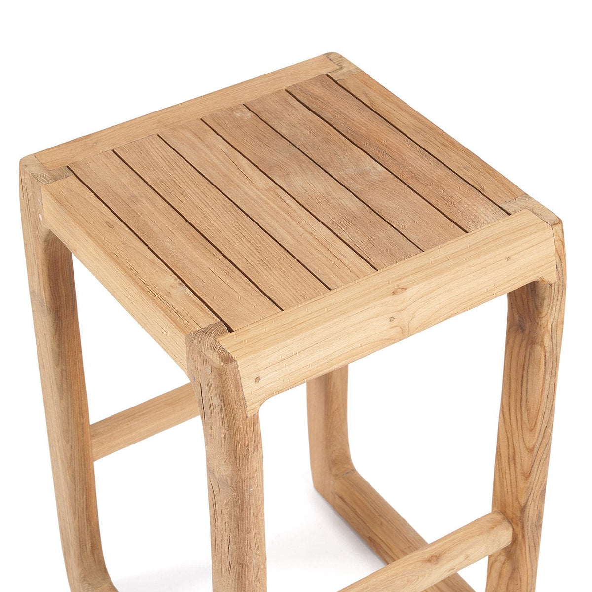 Tabouret de bar en teck naturel recyclé marron 42x42x70cm Ithaca - Bazar Bizar — vue 6