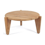 Table basse de jardin ronde en teck massif recyclé naturel 70x70x35cm Seseh - Bazar Bizar