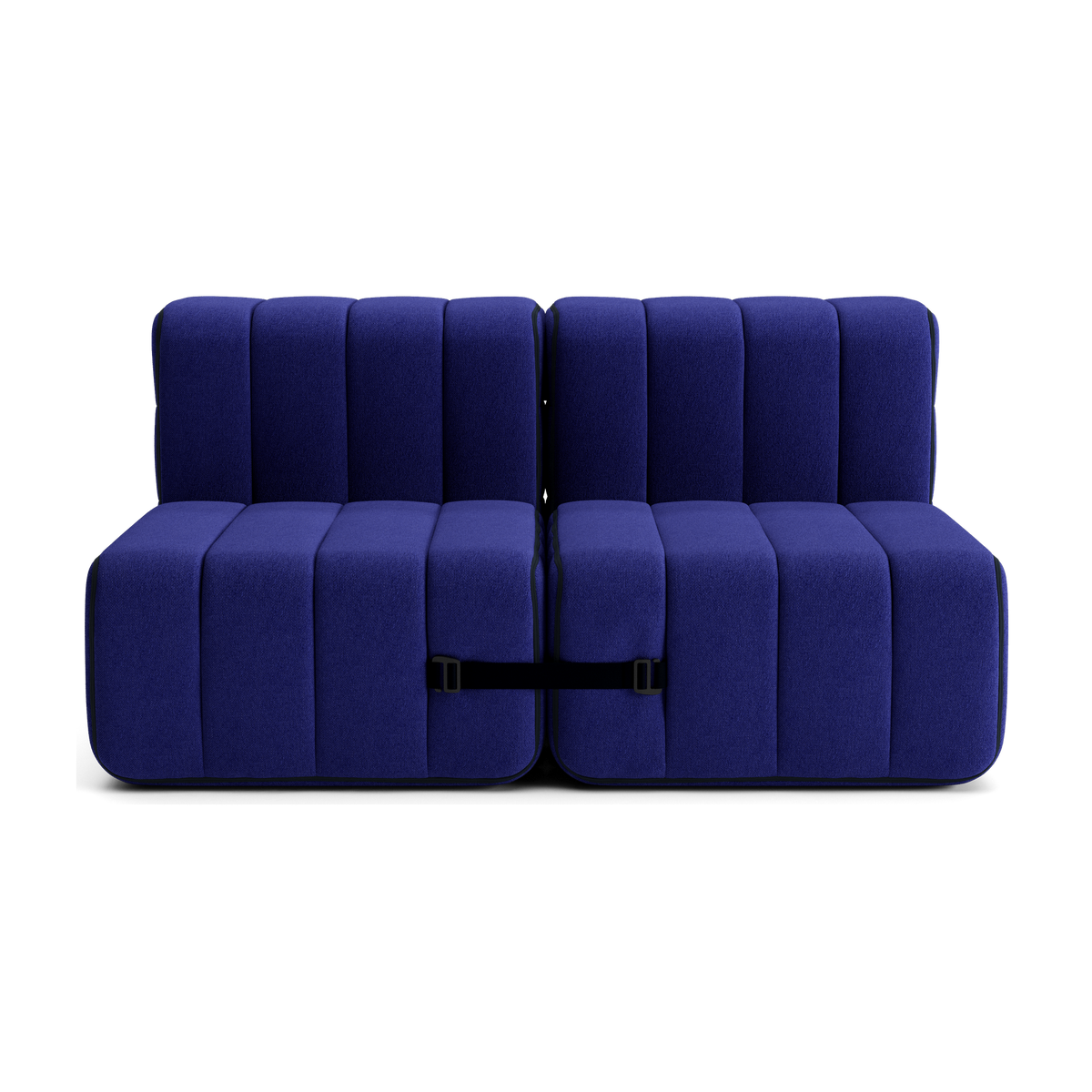 Canapé 2 places en tissu Jet bleu 136x102x68cm Curt - Ambivalenz