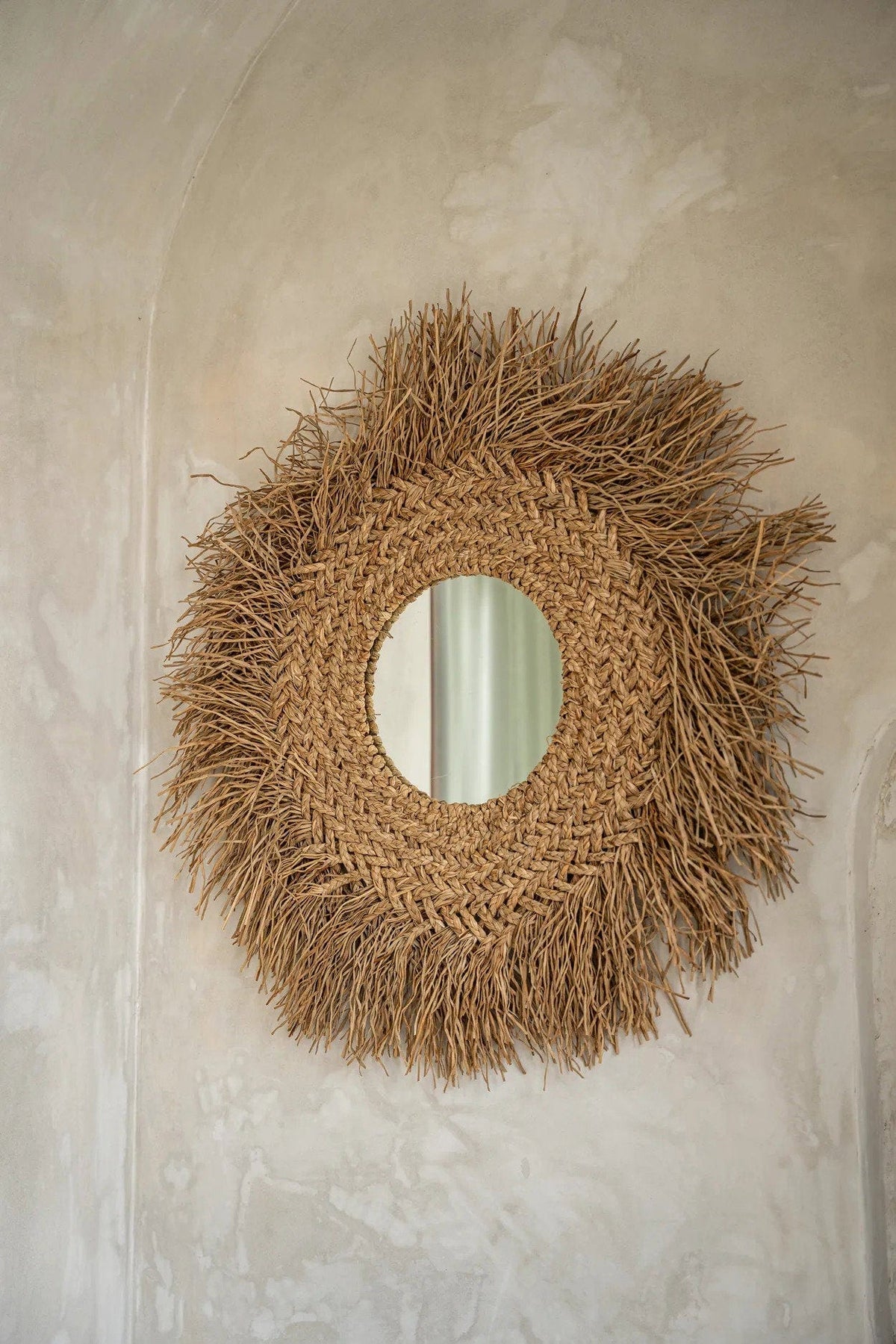 Miroir rond en fibre naturelle marron 5cm Early Monday - Bazar Bizar — vue 8
