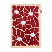 Tapis rectangulaire en tissu imprimé floral bordeaux 230x160cm Petit Groovy Bloom - Fatboy