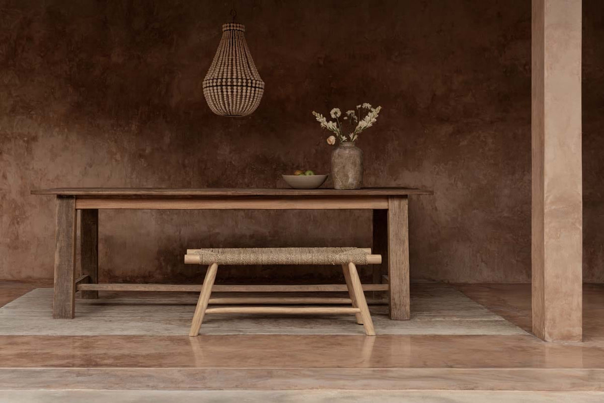 Lustre en perles de bois naturel 40cm Teardrop - Bazar Bizar — vue 4