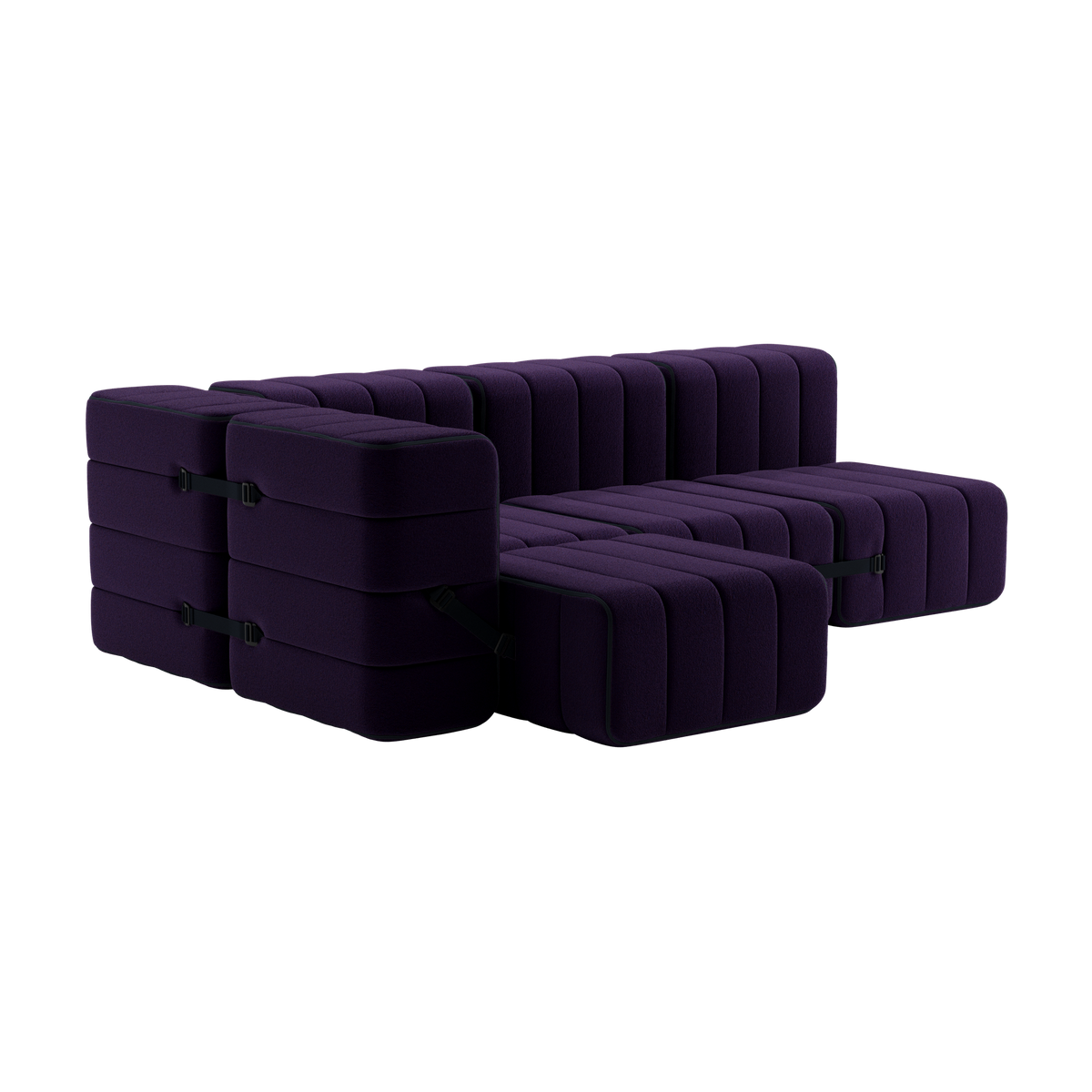 Canapé en tissu Jet violet 238x170x68cm Curt - Ambivalenz — vue 6