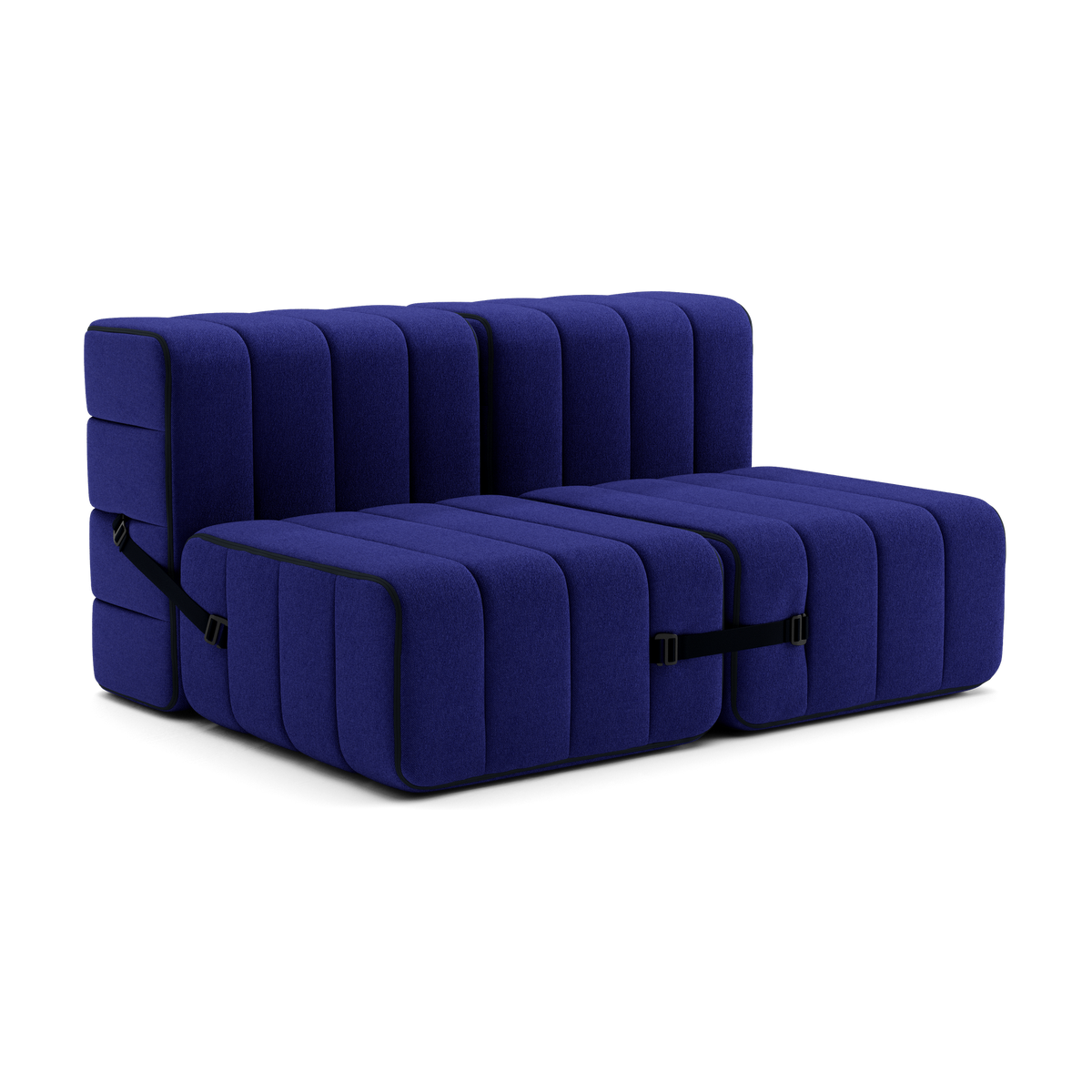 Canapé 2 places en tissu Jet bleu 136x102x68cm Curt - Ambivalenz — vue 4