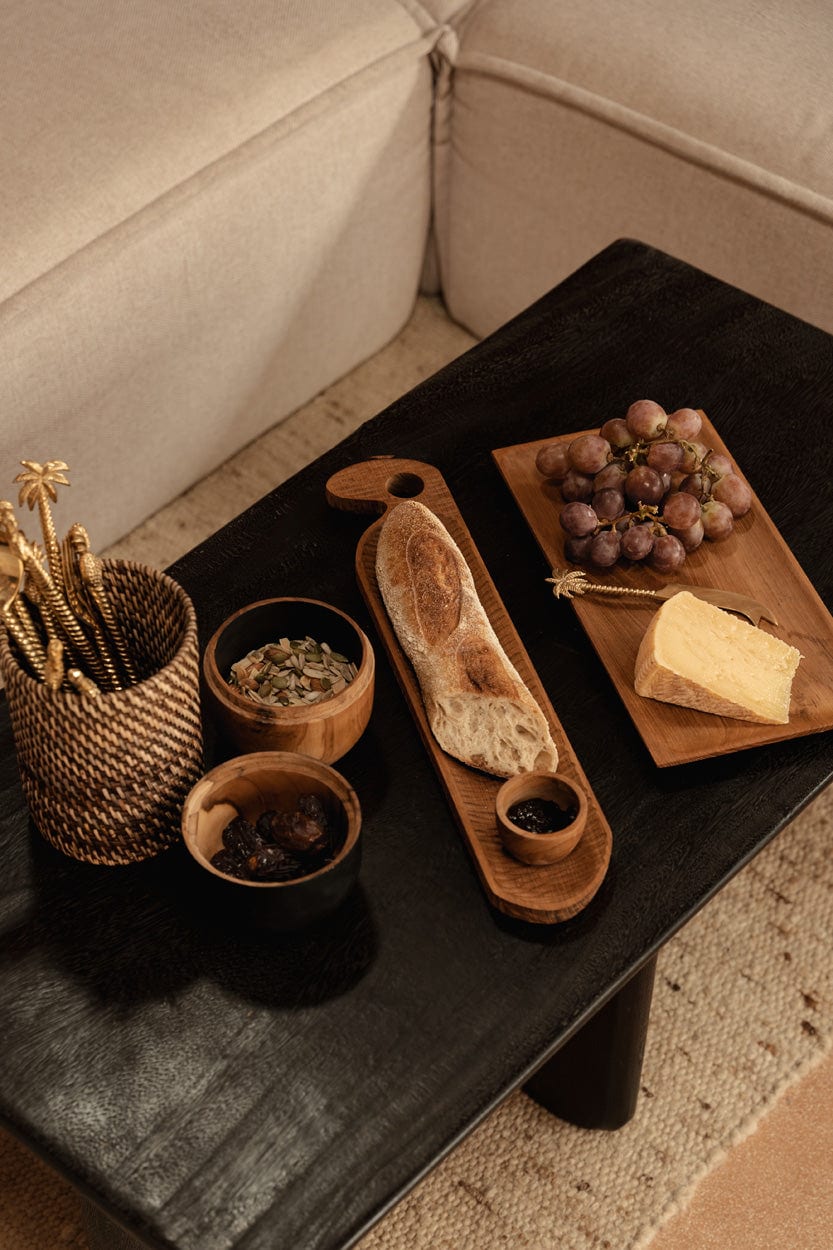 Table basse rectangulaire en bois de manguier massif noir 100x50x45cm Obsidian - Bazar Bizar — vue 4