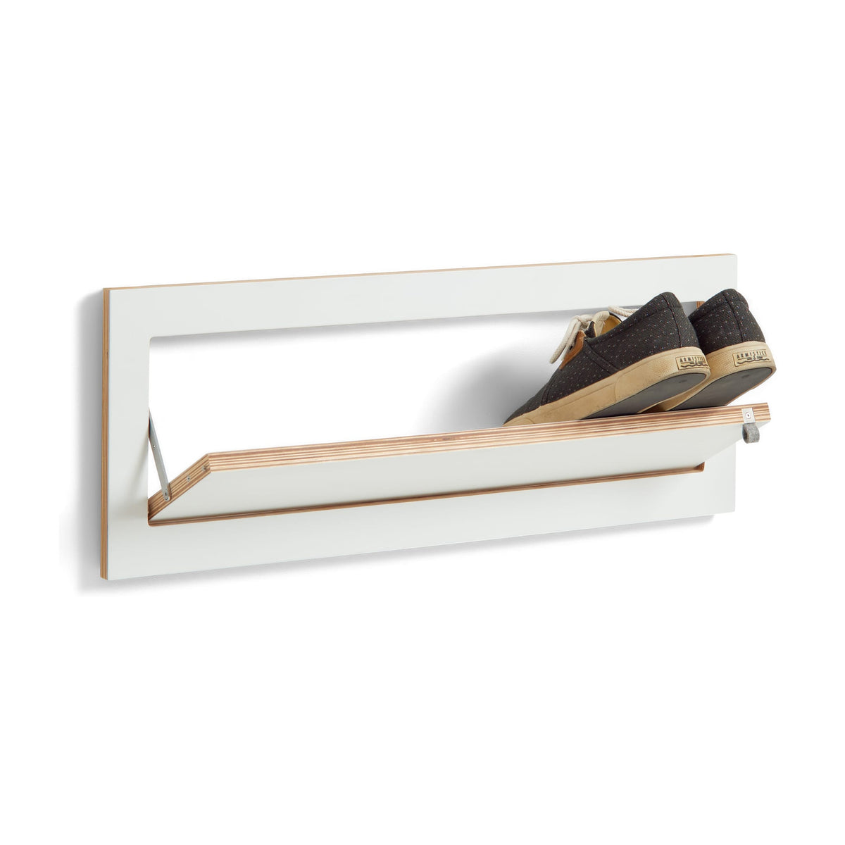 Meuble à chaussures murale en bouleau blanc 27x17x60cm Fläpps - Ambivalenz — vue 4