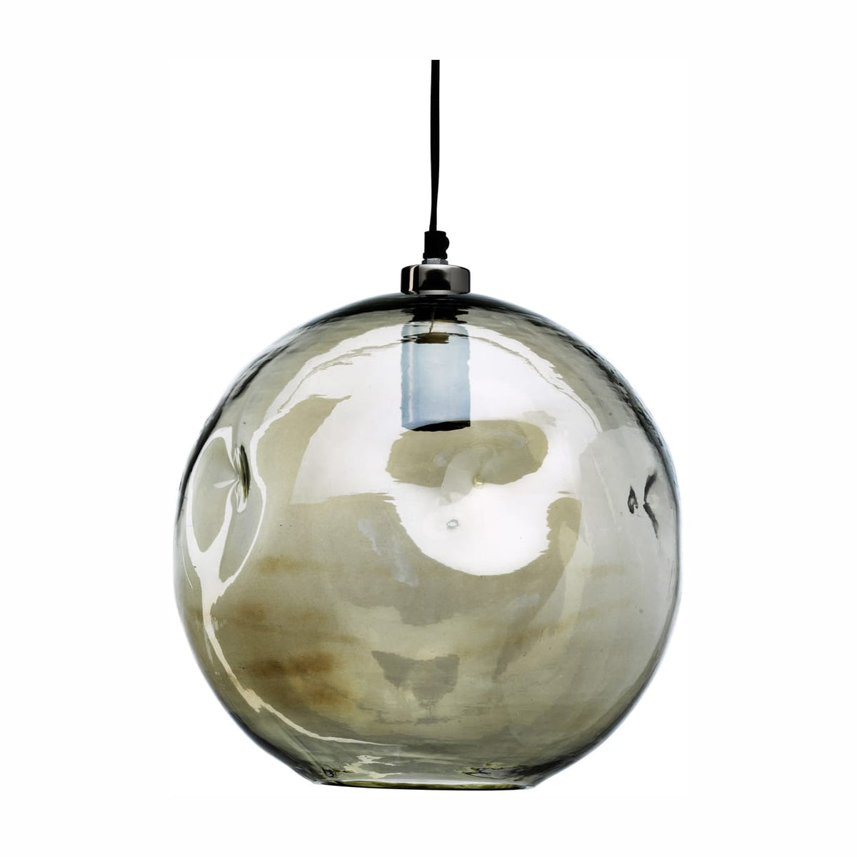 Suspension ronde en verre recyclé teinté vert pâle 29cm Bubbella - Bazar Bizar