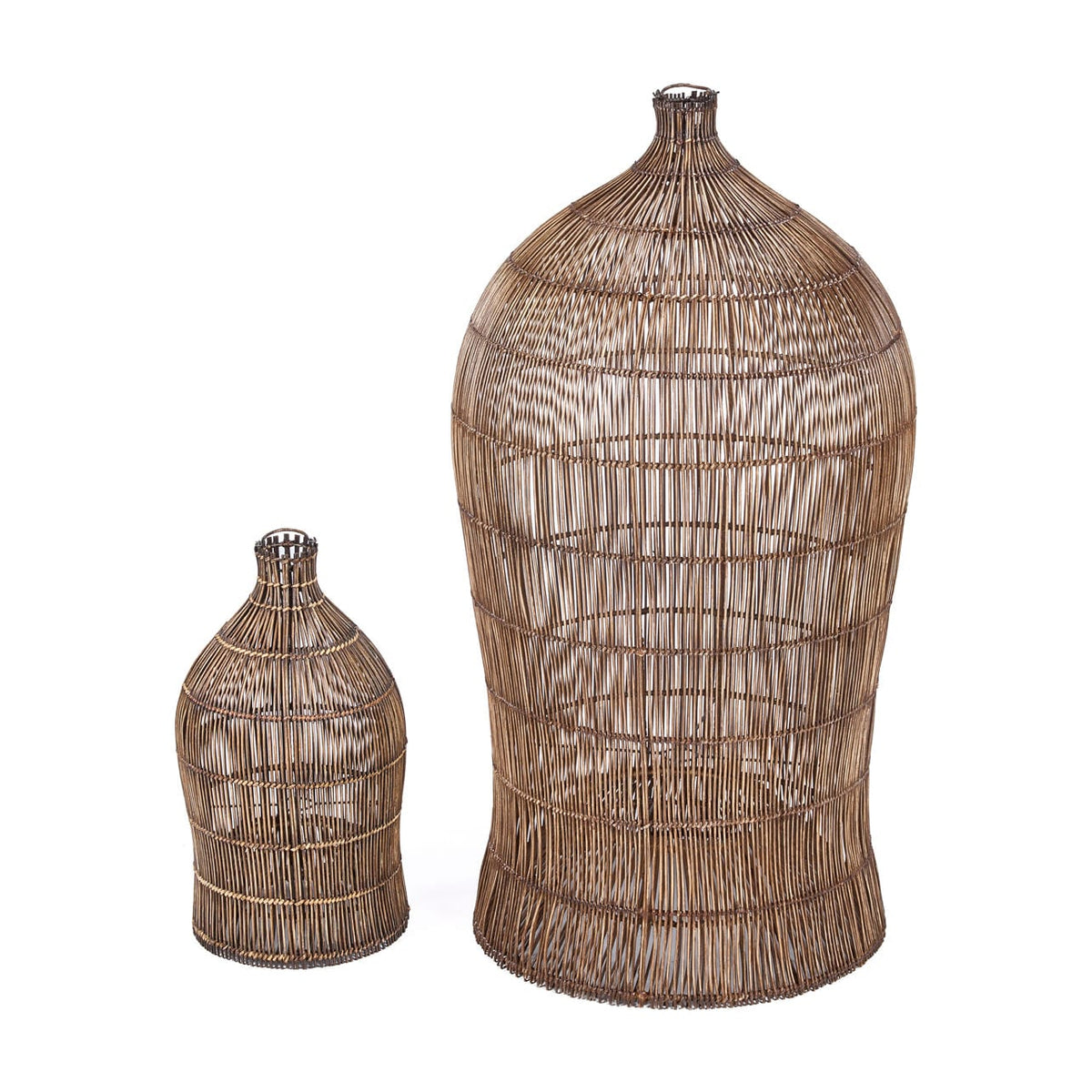 Suspension en bambou tressé brun foncé 30cm Woven Bell - Bazar Bizar — vue 6