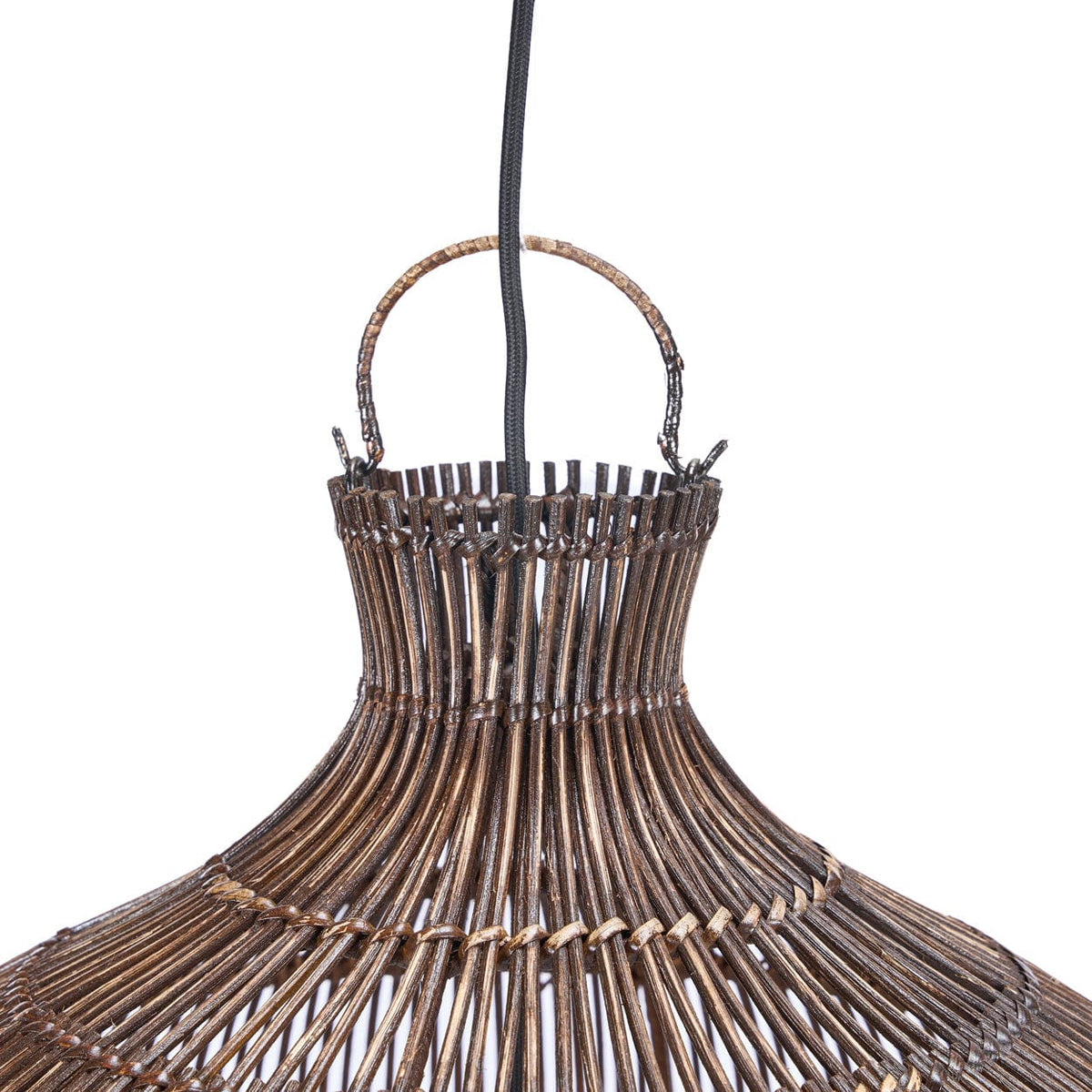 Suspension ronde en bambou tressé brun foncé 48cm Desert Gourd - Bazar Bizar — vue 7