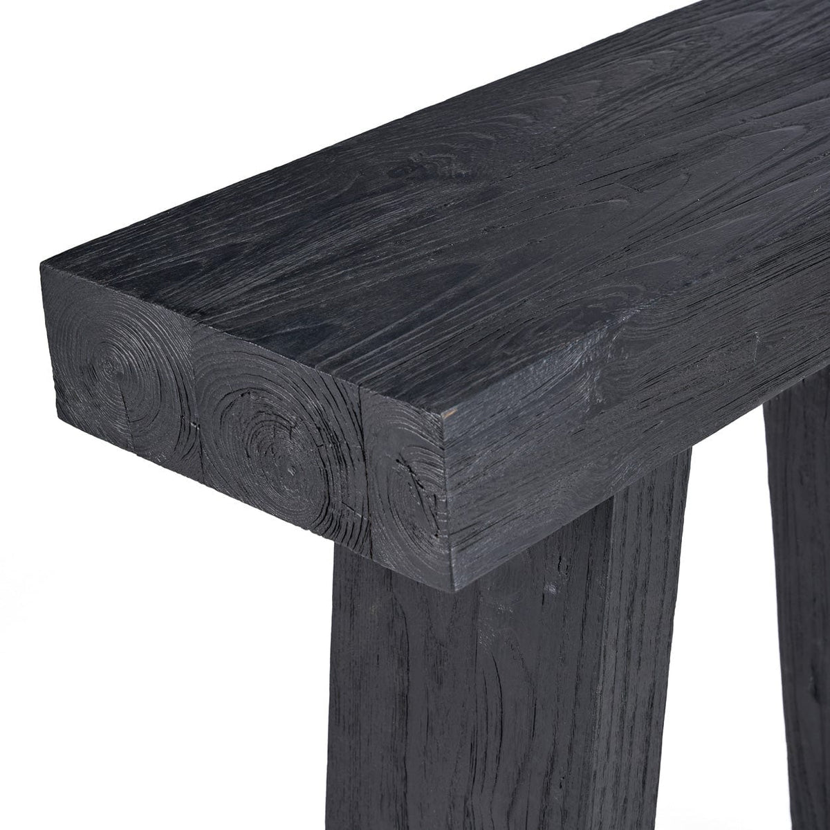 Console en teck massif noir 30x86x87cm Stance - Bazar Bizar — vue 6