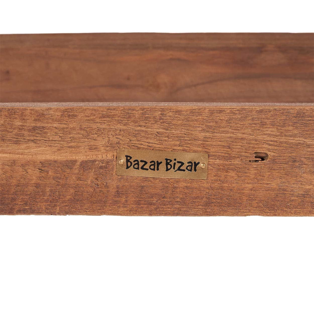 Banc en teck massif naturel marron 150x25x50cm Beauteous Rustic - Bazar Bizar — vue 7