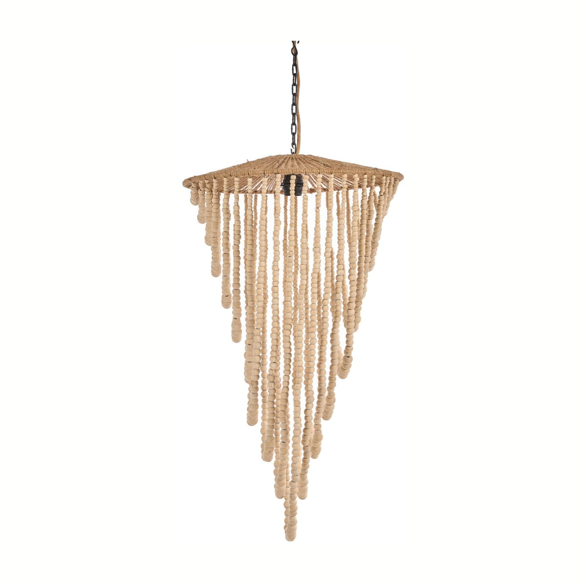 Lustre en perles de bois naturel 47cm Wooden Bead - Bazar Bizar — vue 3