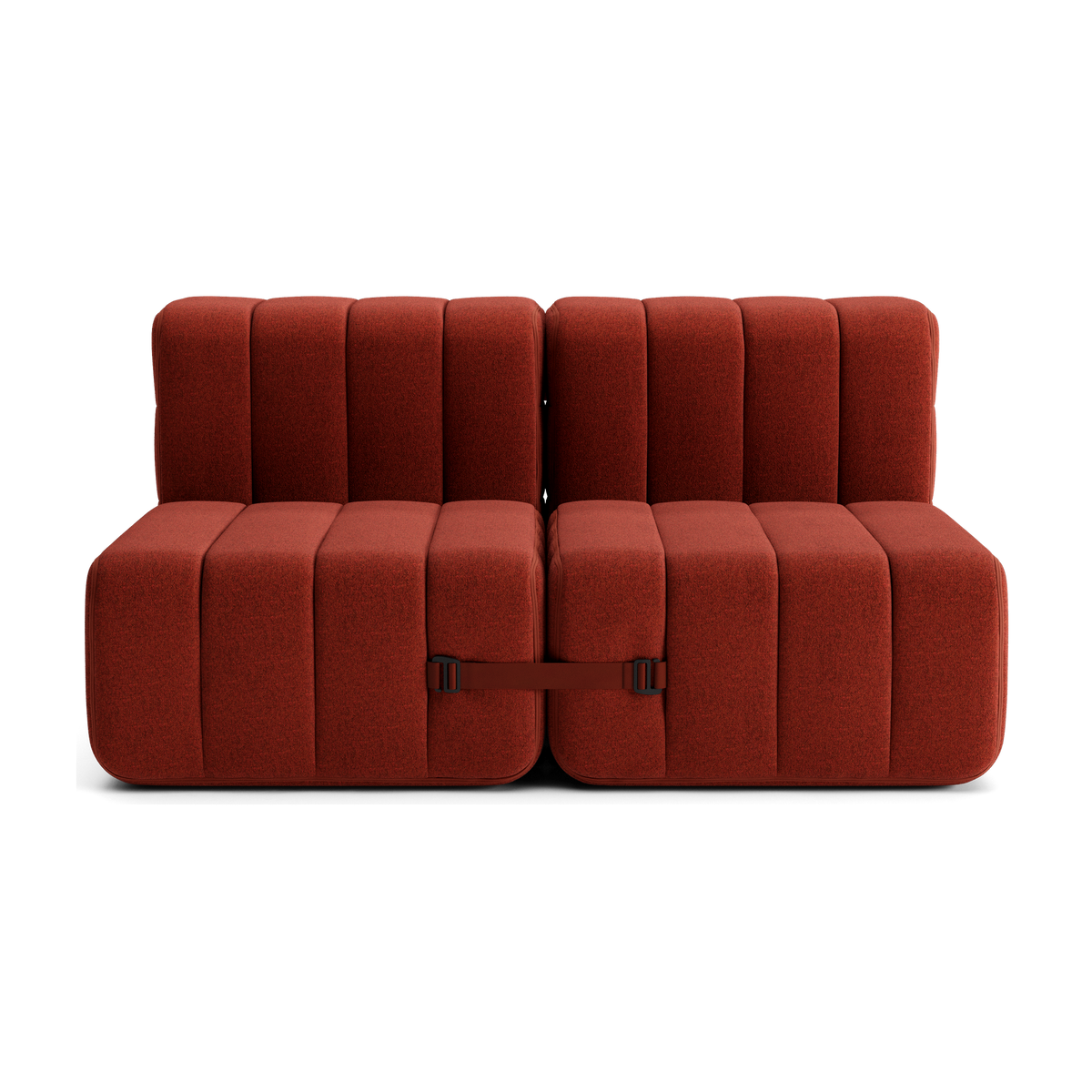 Canapé 2 places en tissu Dama en laine recyclée rouge 136x102x68cm Curt - Ambivalenz — vue 3
