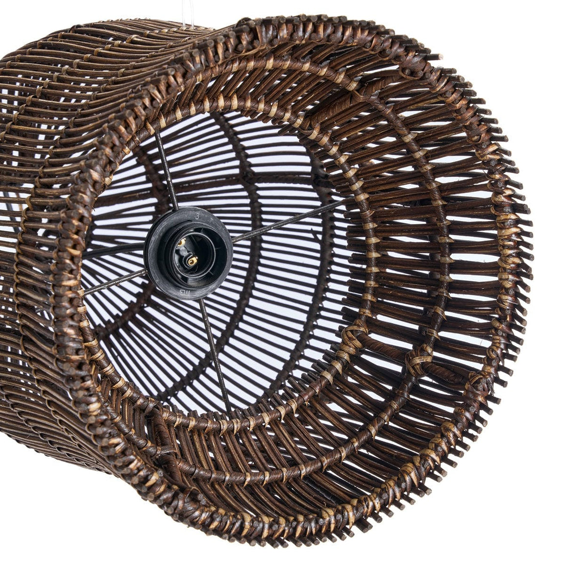 Suspension en bambou tressé brun foncé 30cm Woven Bell - Bazar Bizar — vue 5