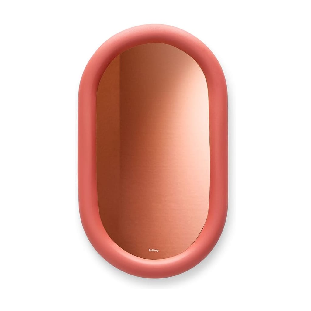 Miroir mural ovale en mousse souple terracotta 35cm Mirage Loop - Fatboy