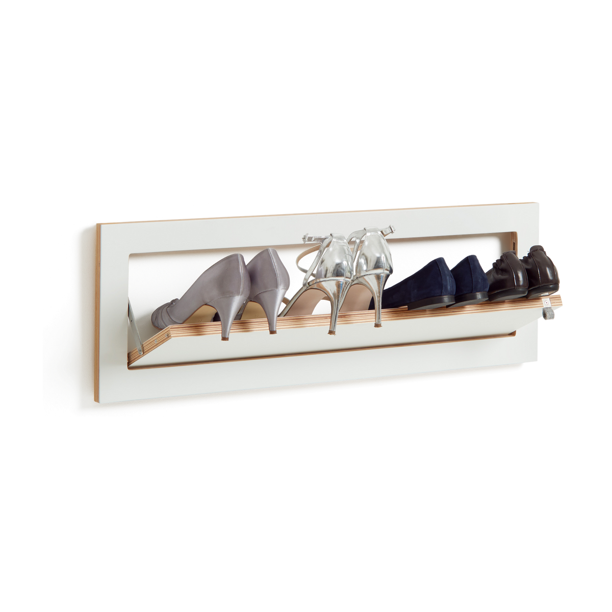 Meuble à chaussures murale en bouleau blanc 27x17x80cm Fläpps - Ambivalenz — vue 2