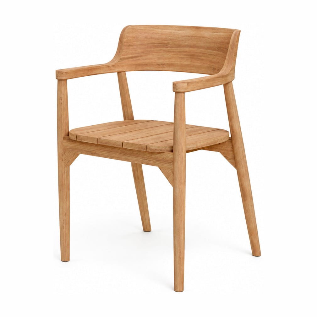 Chaise avec accoudoirs en bois de teck massif marron 58x52x80cm Febriansah - Bazar Bizar — vue 5