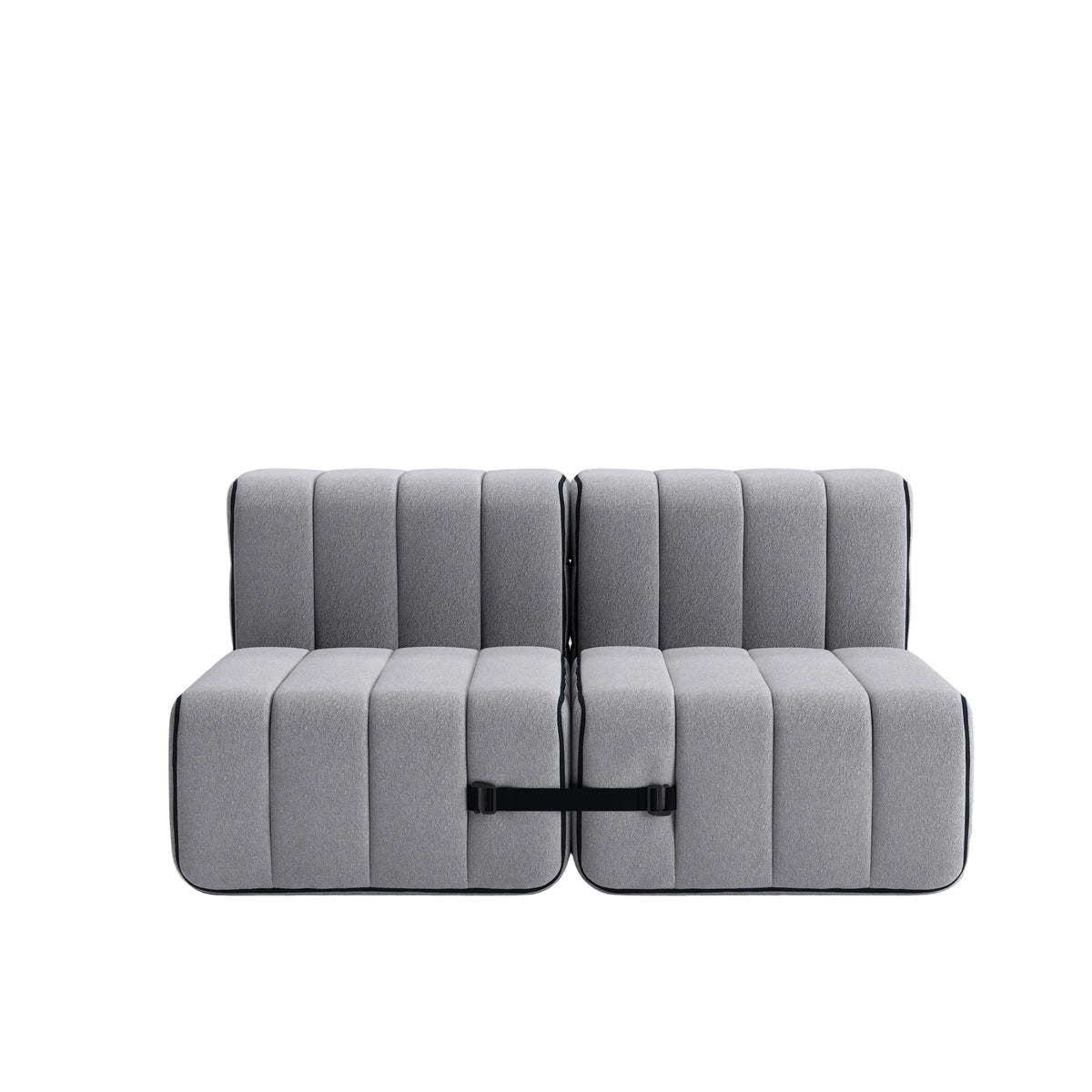 Canapé 2 places en tissu Jet gris foncé 136x102x68cm Curt - Ambivalenz — vue 4
