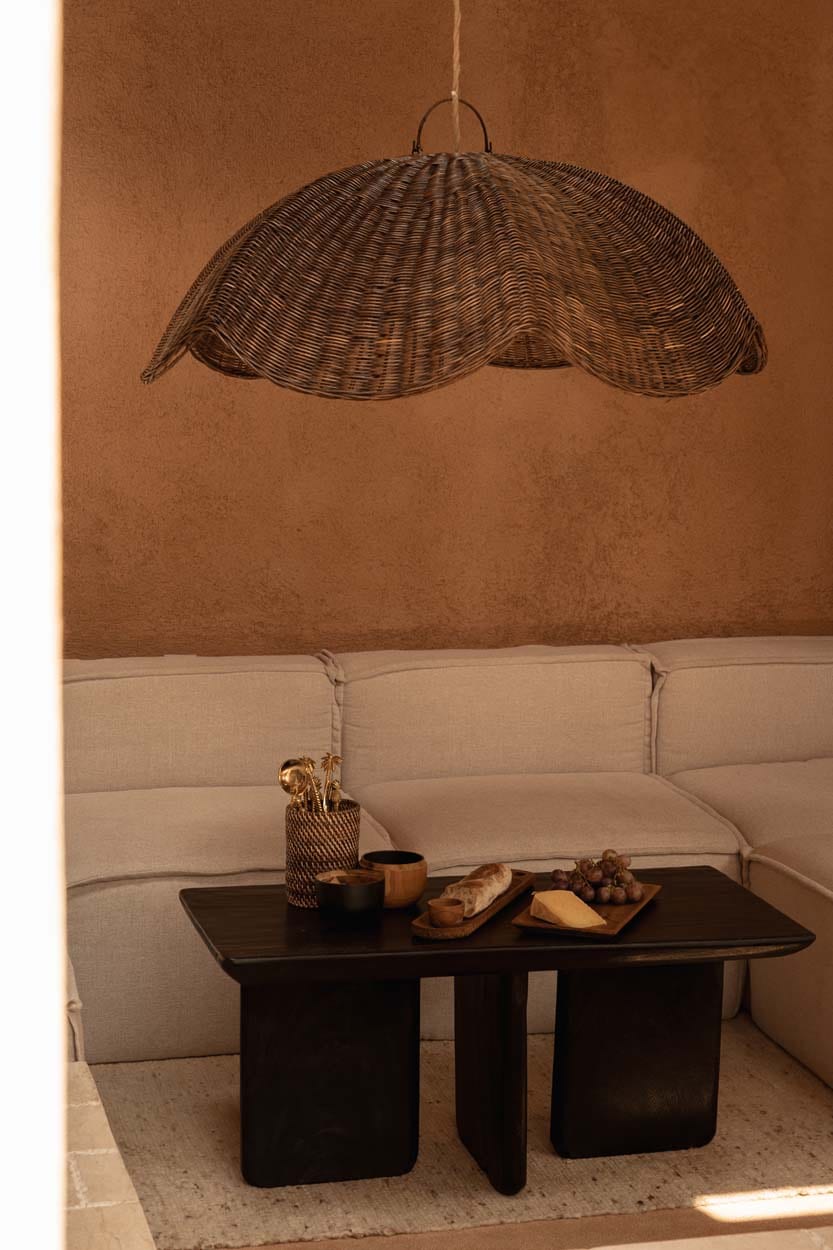 Suspension en rotin tressé brun foncé 103cm Wave - Bazar Bizar — vue 2