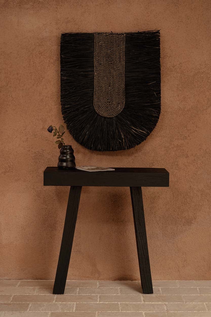 Console en teck massif noir 30x86x87cm Stance - Bazar Bizar — vue 8