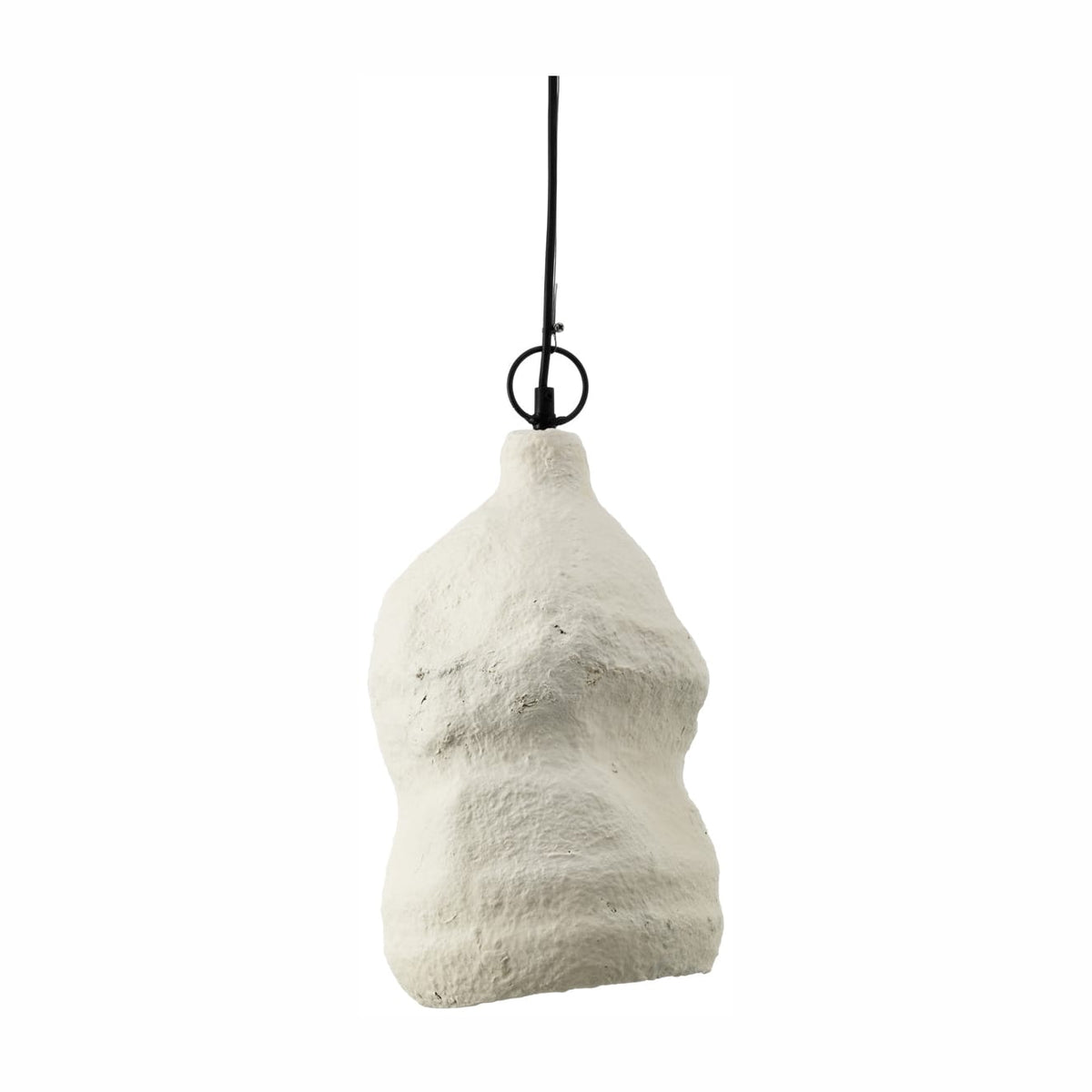 Suspension artisanale en papier-maché blanc 21cm Moloko - Bazar Bizar