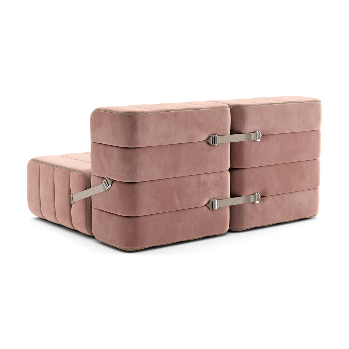 Canapé 2 places en tissu Sera en laine rose 136x102x68cm Curt - Ambivalenz — vue 5