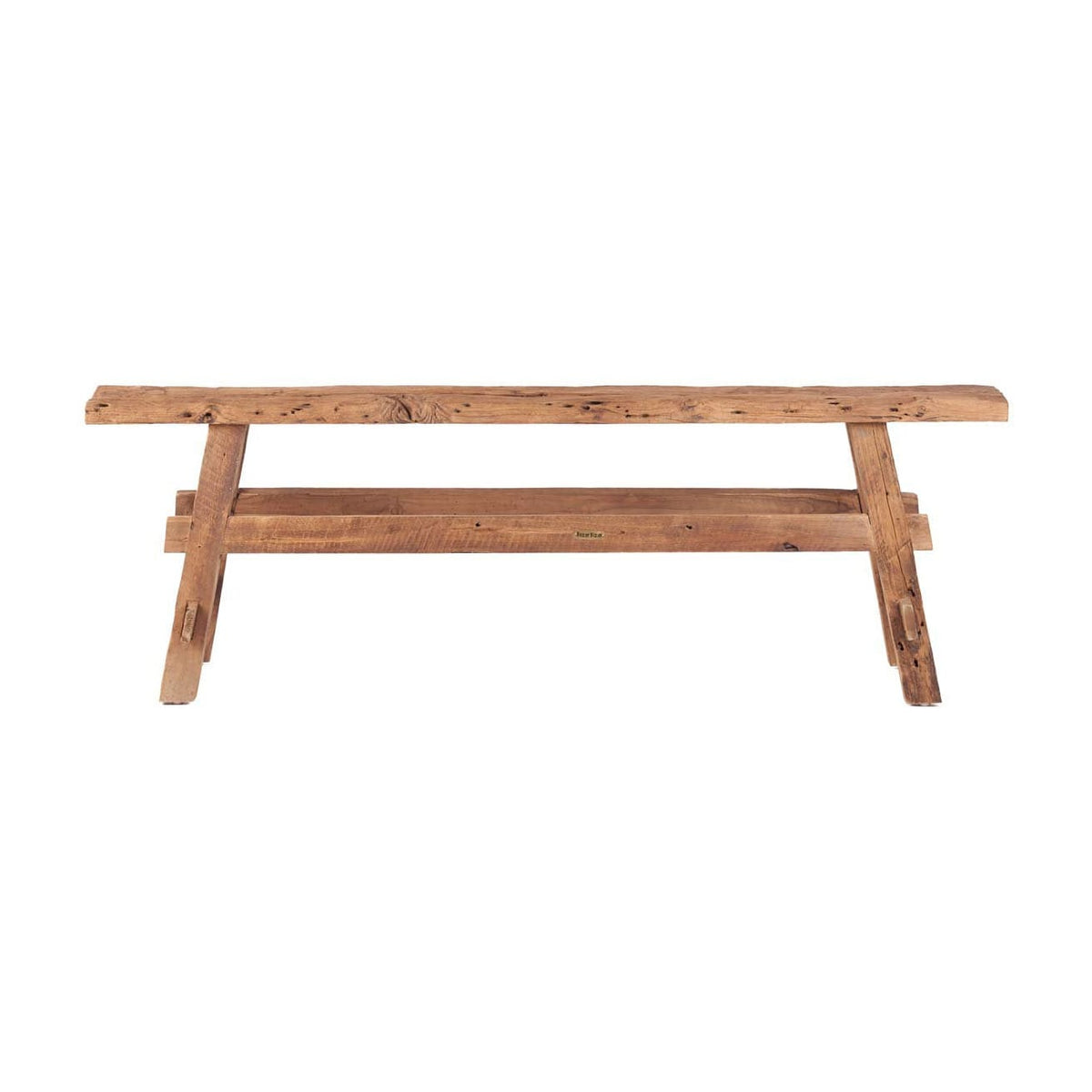 Banc en teck massif naturel marron 150x25x50cm Beauteous Rustic - Bazar Bizar — vue 6