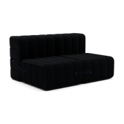 Canapé 2 places en tissu Sera en laine noir 136x102x68cm Curt - Ambivalenz