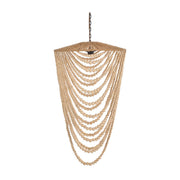 Lustre en perles de bois naturel 47cm Wooden Bead - Bazar Bizar