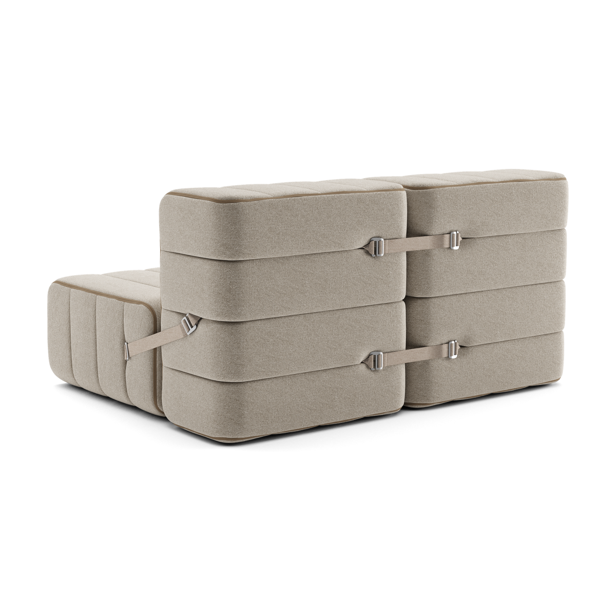 Canapé 2 places en tissu Jet gris 136x102x68cm Curt - Ambivalenz — vue 5