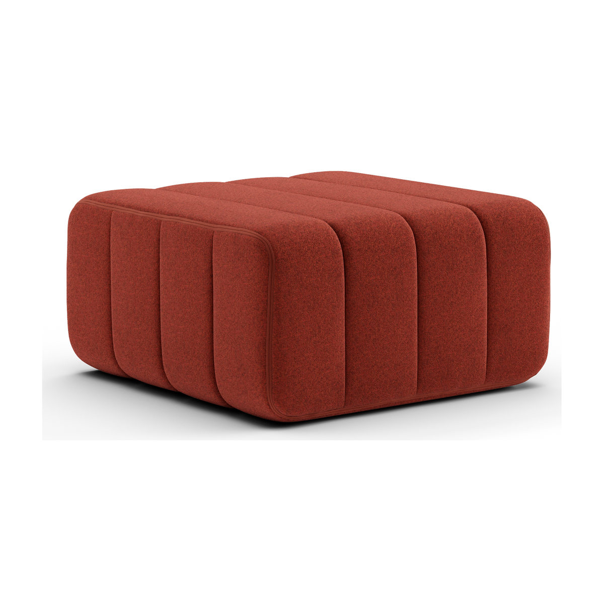 Module en tissu Dama en laine recyclée rouge 68x68x34cm Curt - Ambivalenz