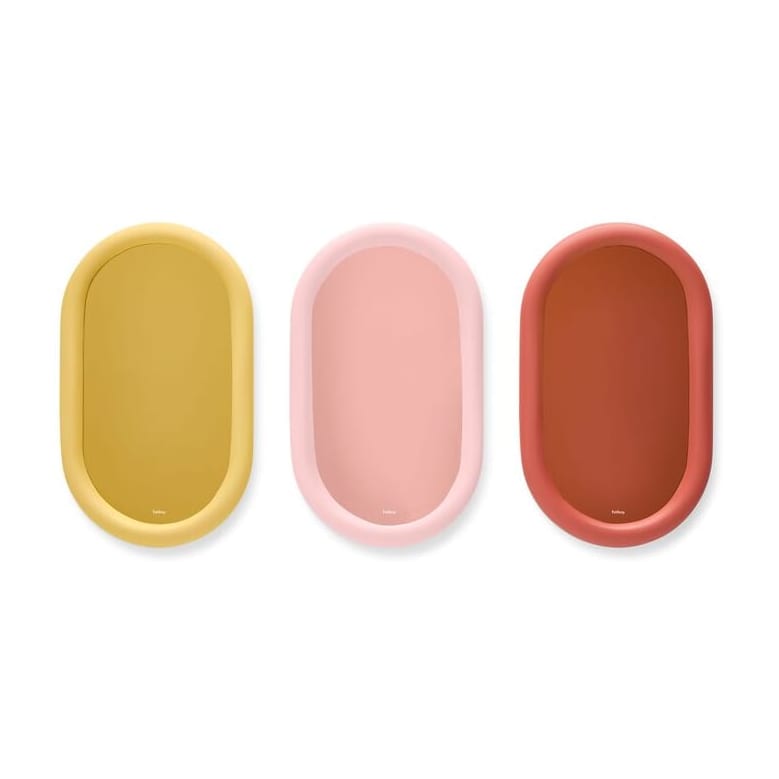 Miroir mural ovale en mousse souple rose 35cm Mirage Loop - Fatboy — vue 9