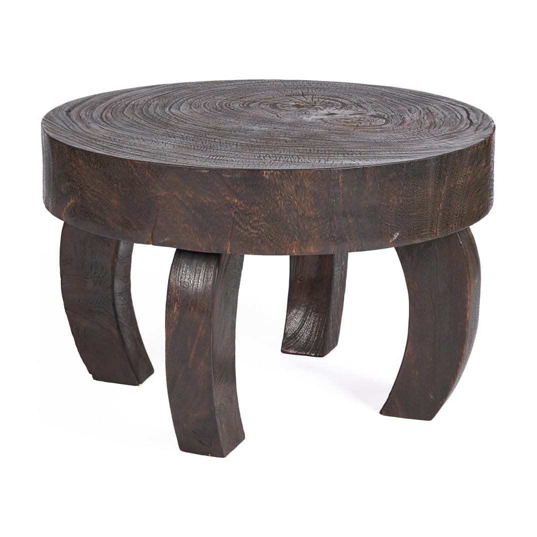 Table basse ronde en bois de manguier massif marron foncé 70x70x45cm Octo Chic - Bazar Bizar — vue 5